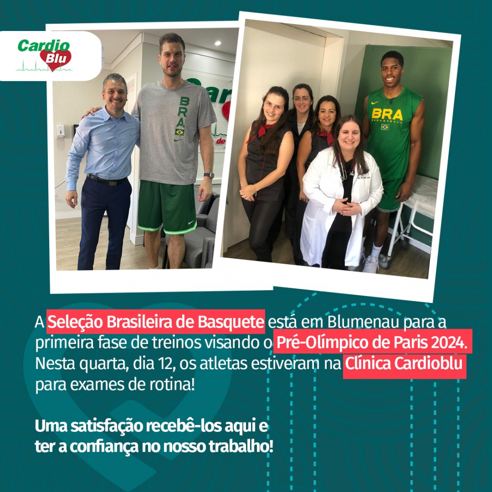 Seleção Brasileira de Basquete faz exames de rotina na Cardioblu